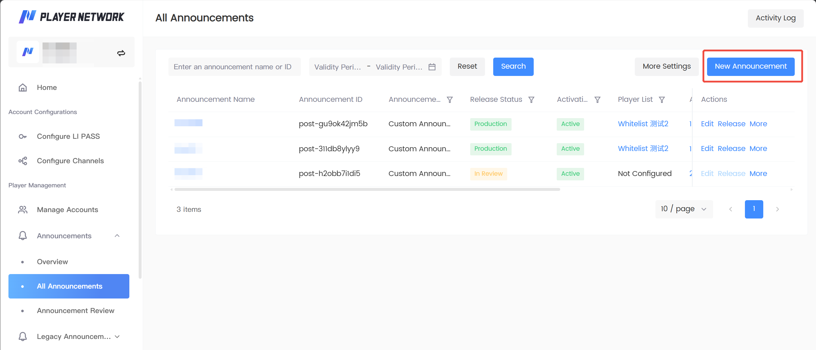 Image: Quick start: Create announcement