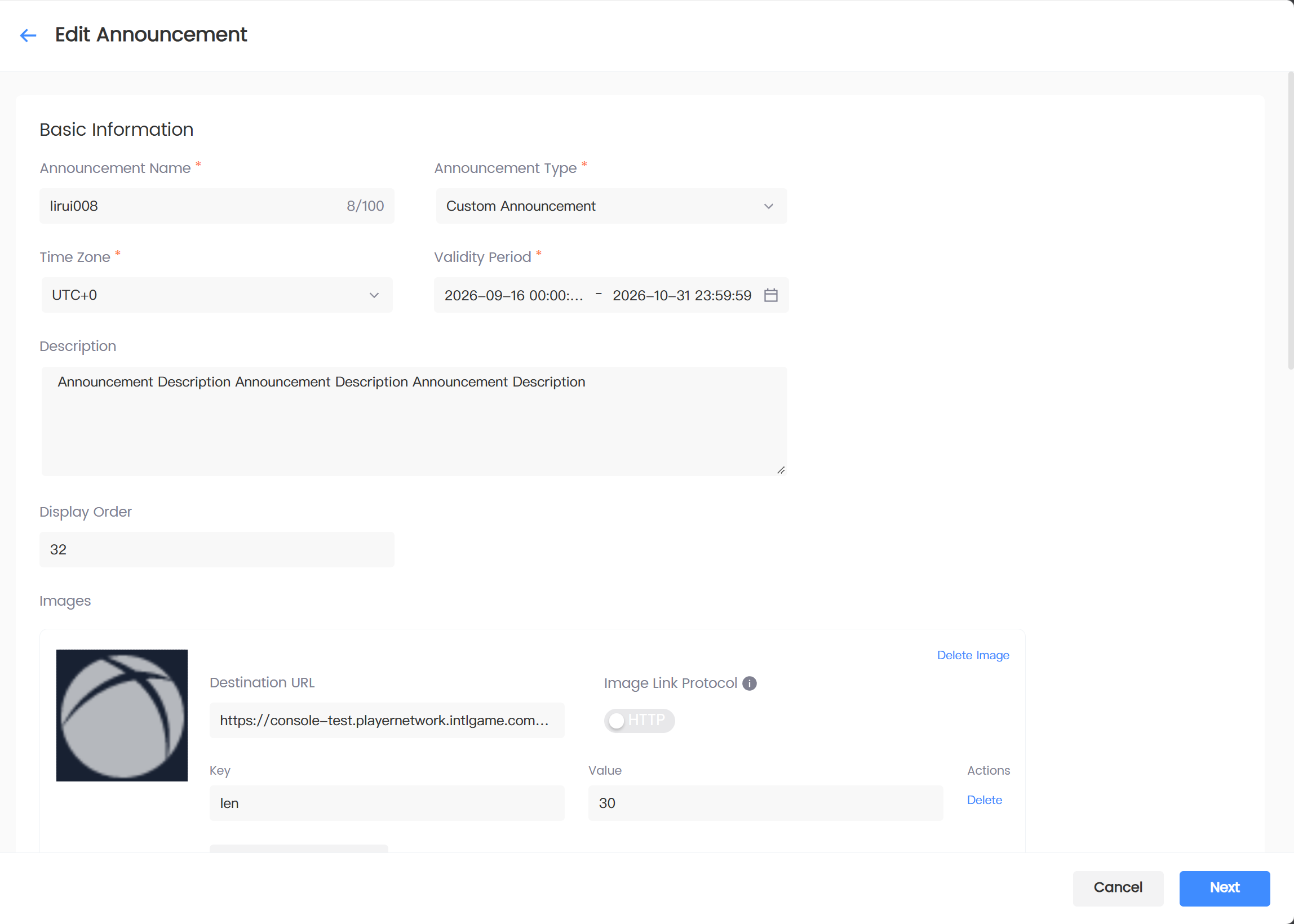 Image: Quick start: Fill in basic information