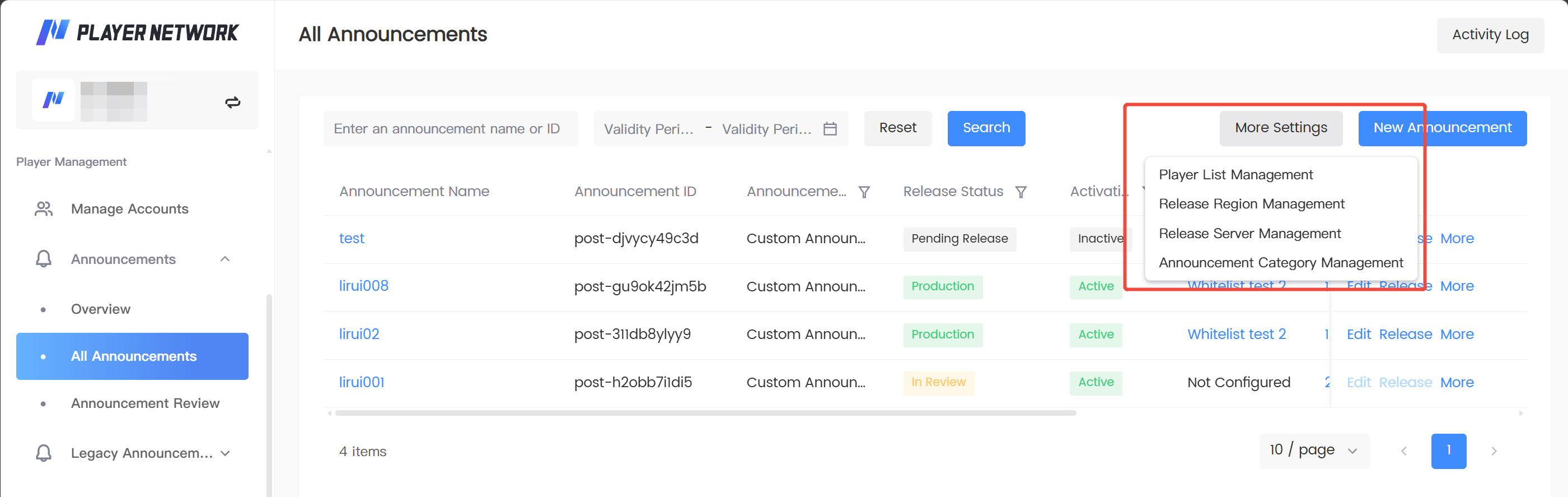 Image: More settings