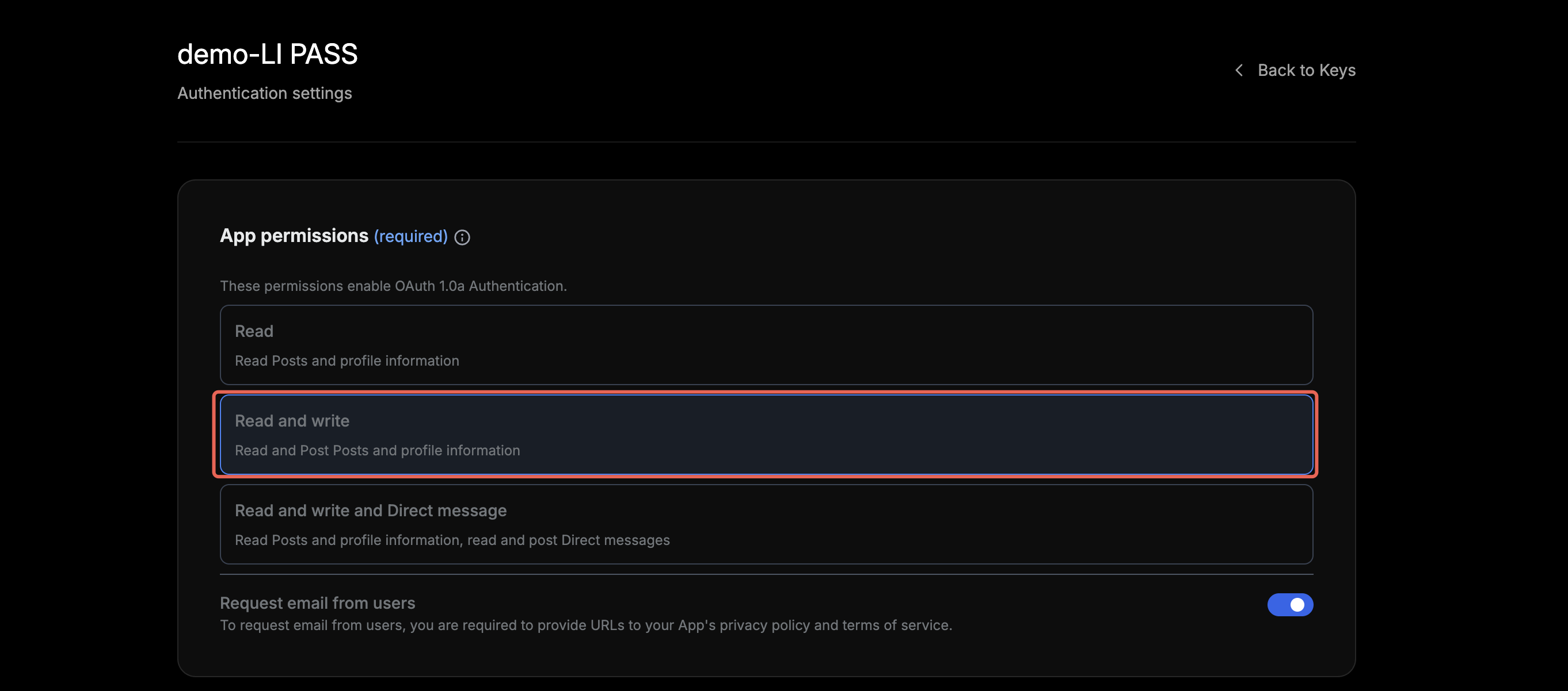 Image: X app permissions