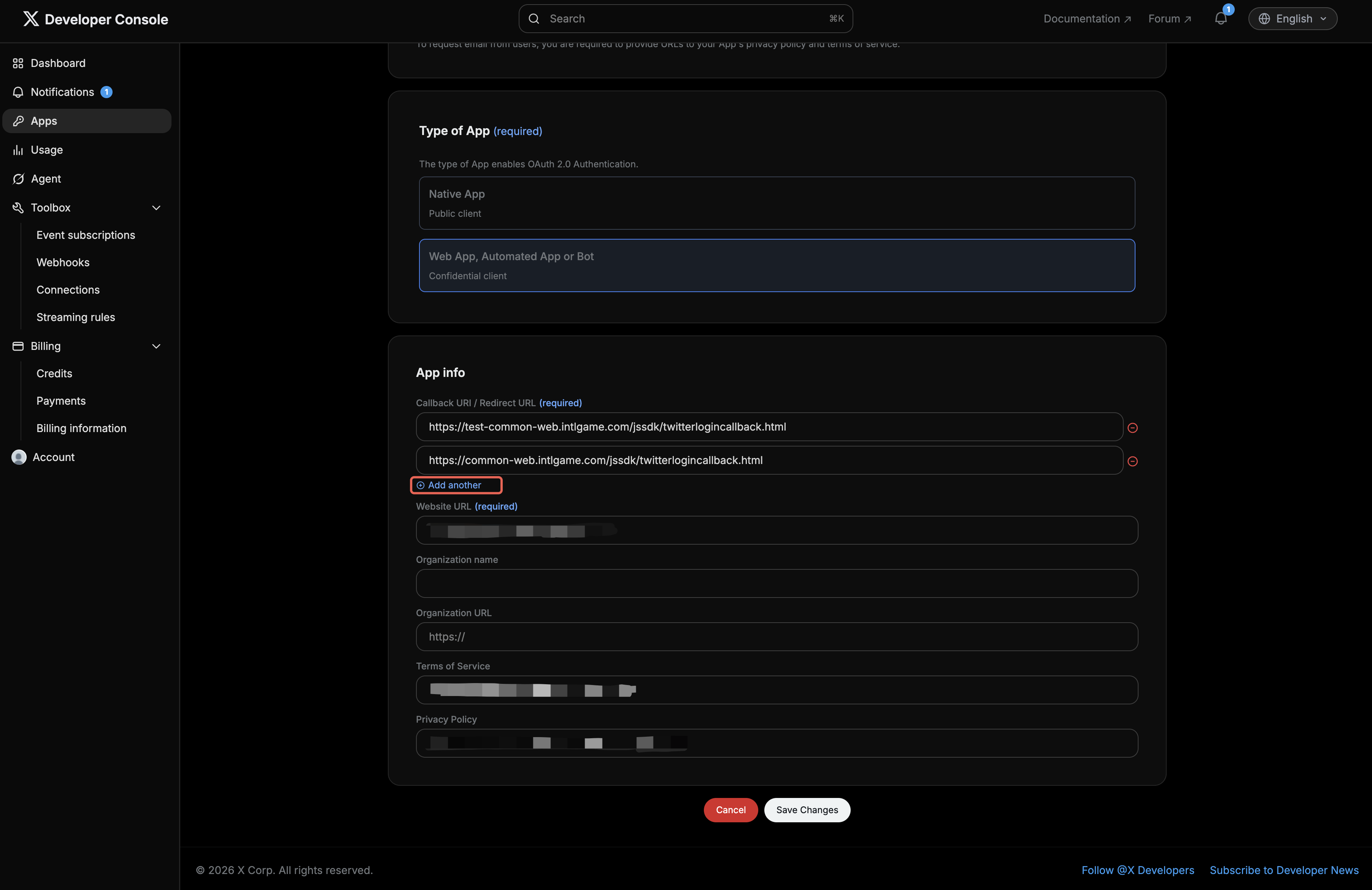Image: X callback URLs