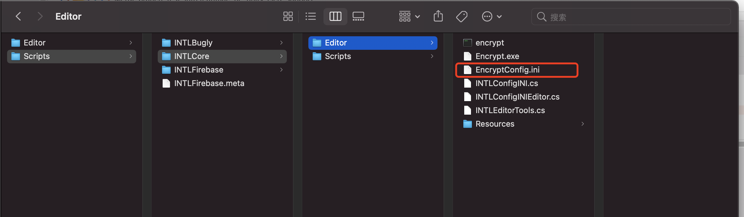 Image: Unity EncryptConfig Path