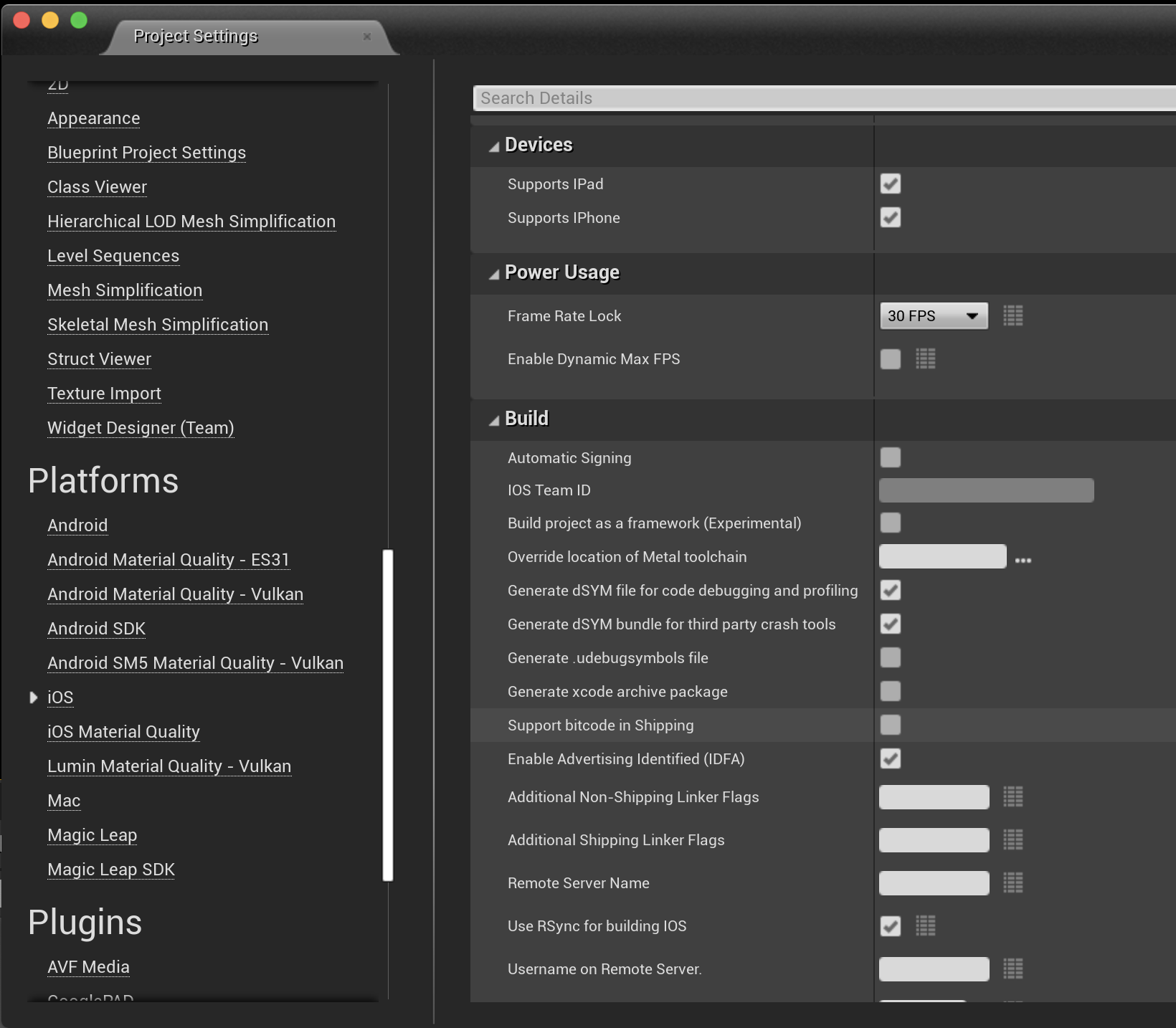 Image: Unreal Engine disables bitcode