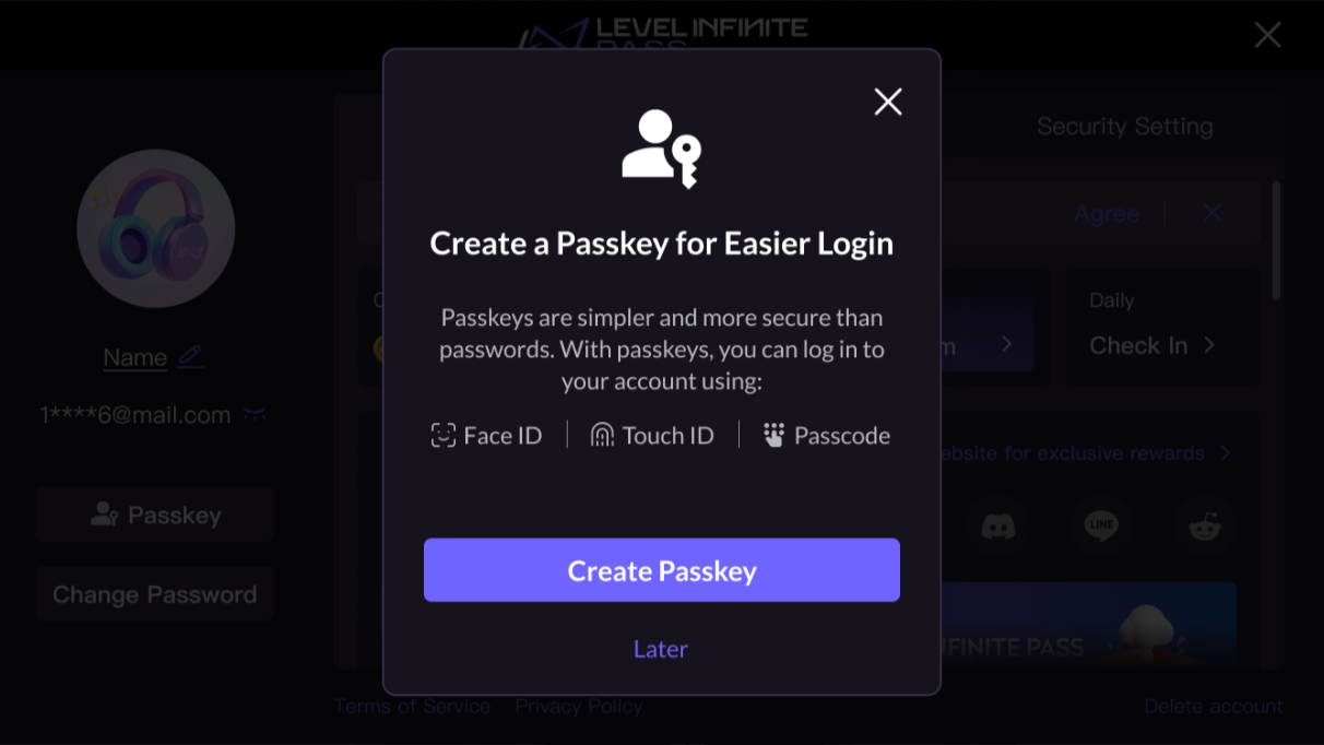 Image: Create Passkey