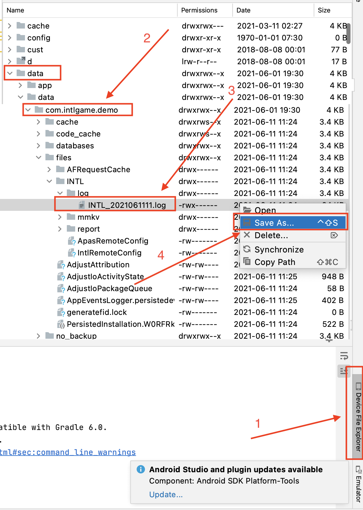 Image: Acquire Debug Version Logs with Android Studio