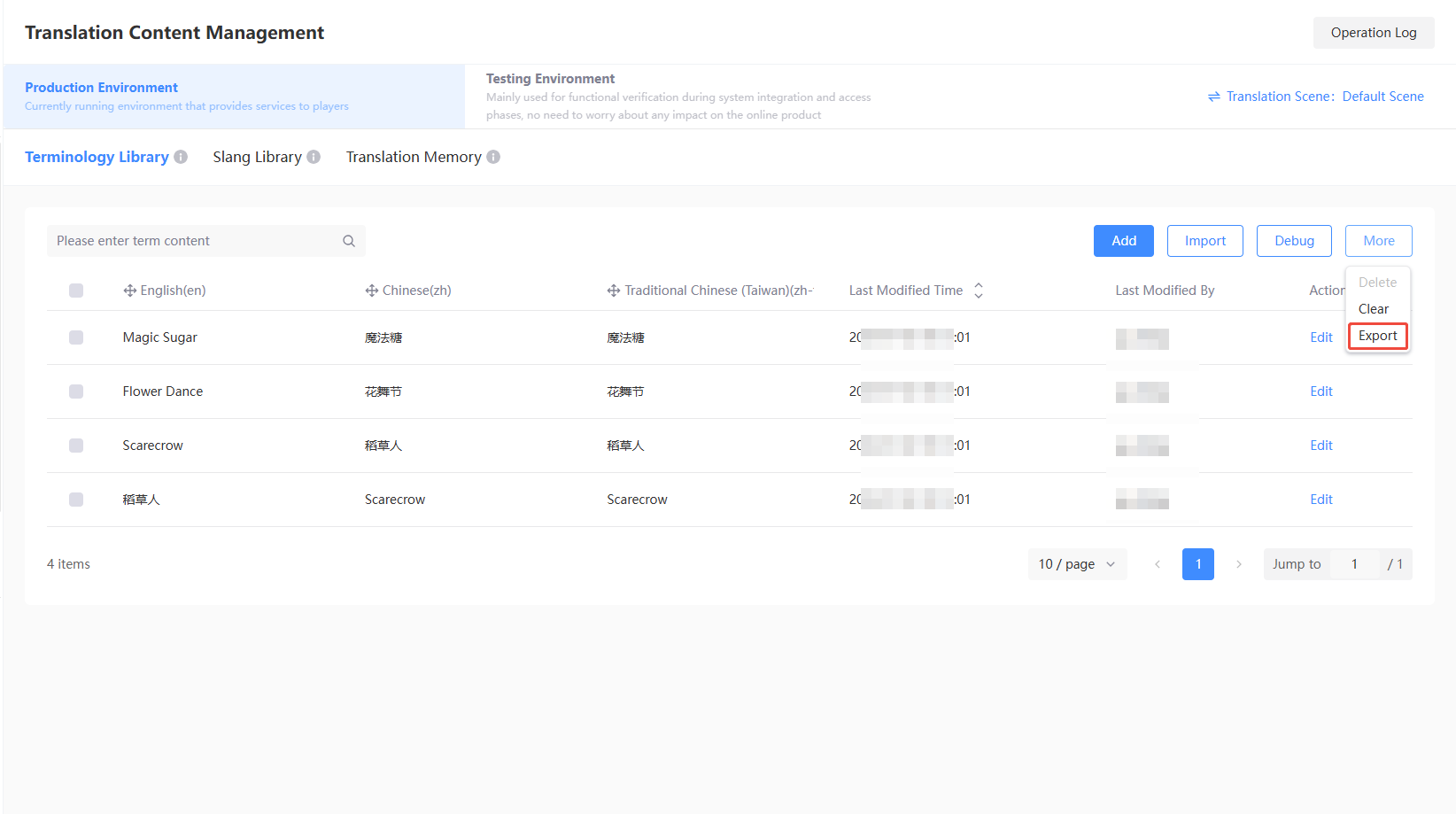 Terminology Library