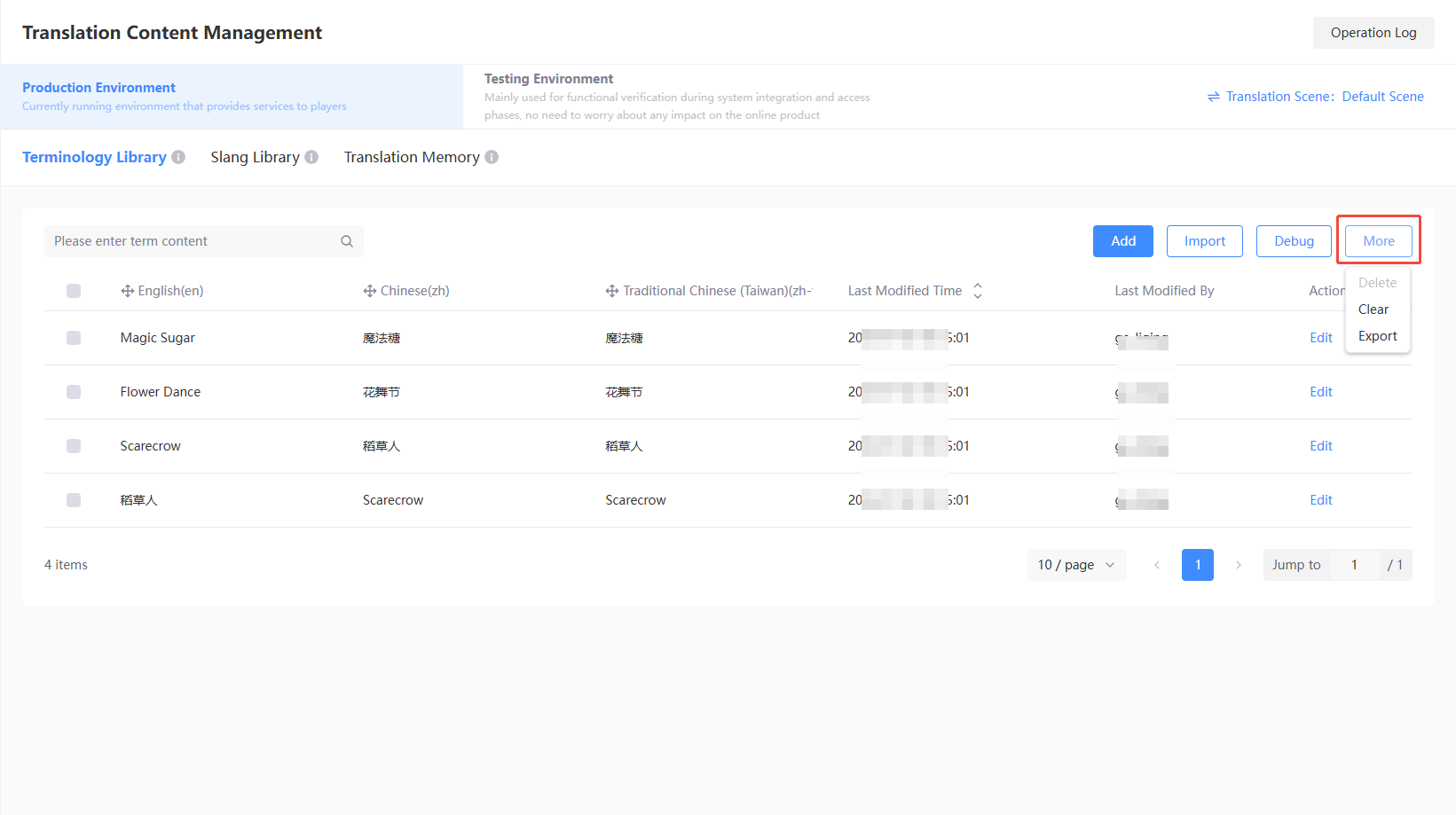 Terminology Library