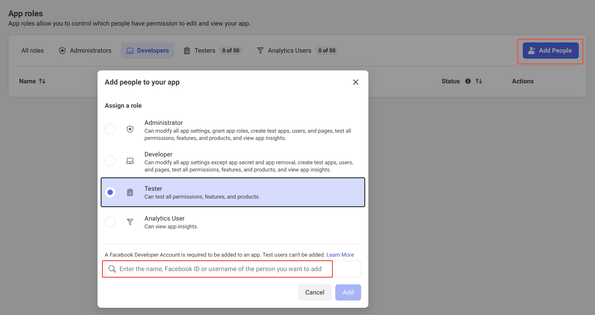 Image: Add test user