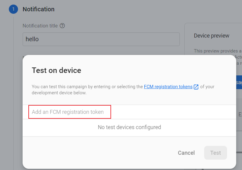 Image: Create Test Notification