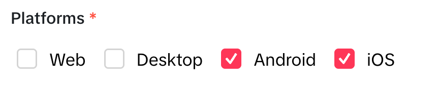 Image: TikTok - choose android platform