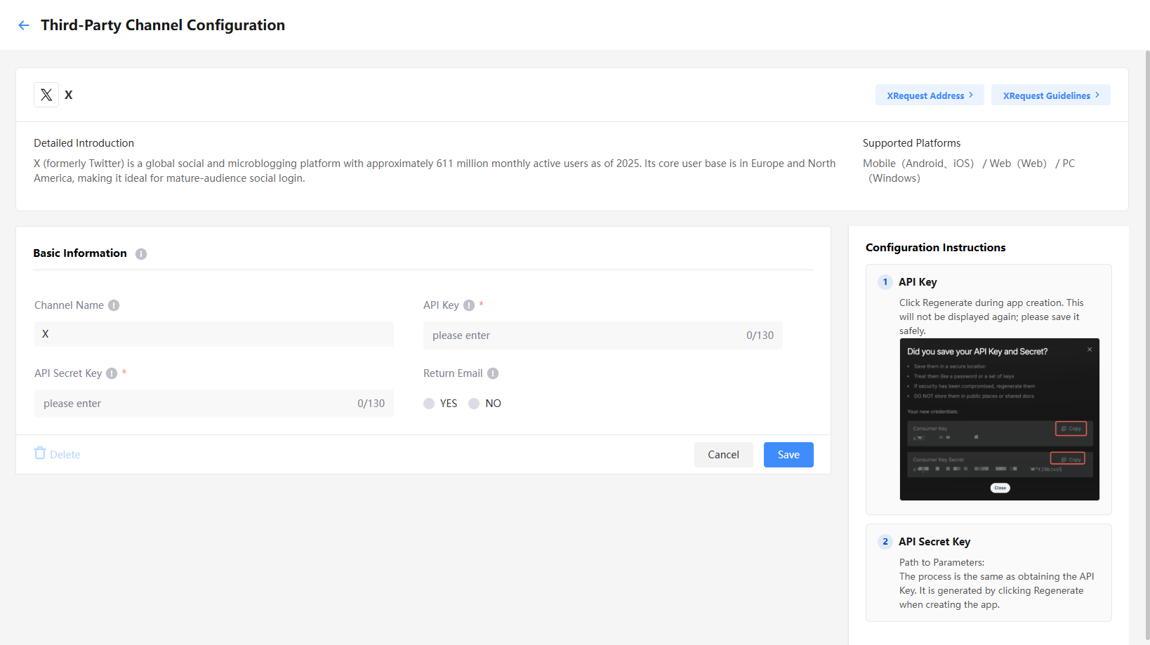 Configure Channels