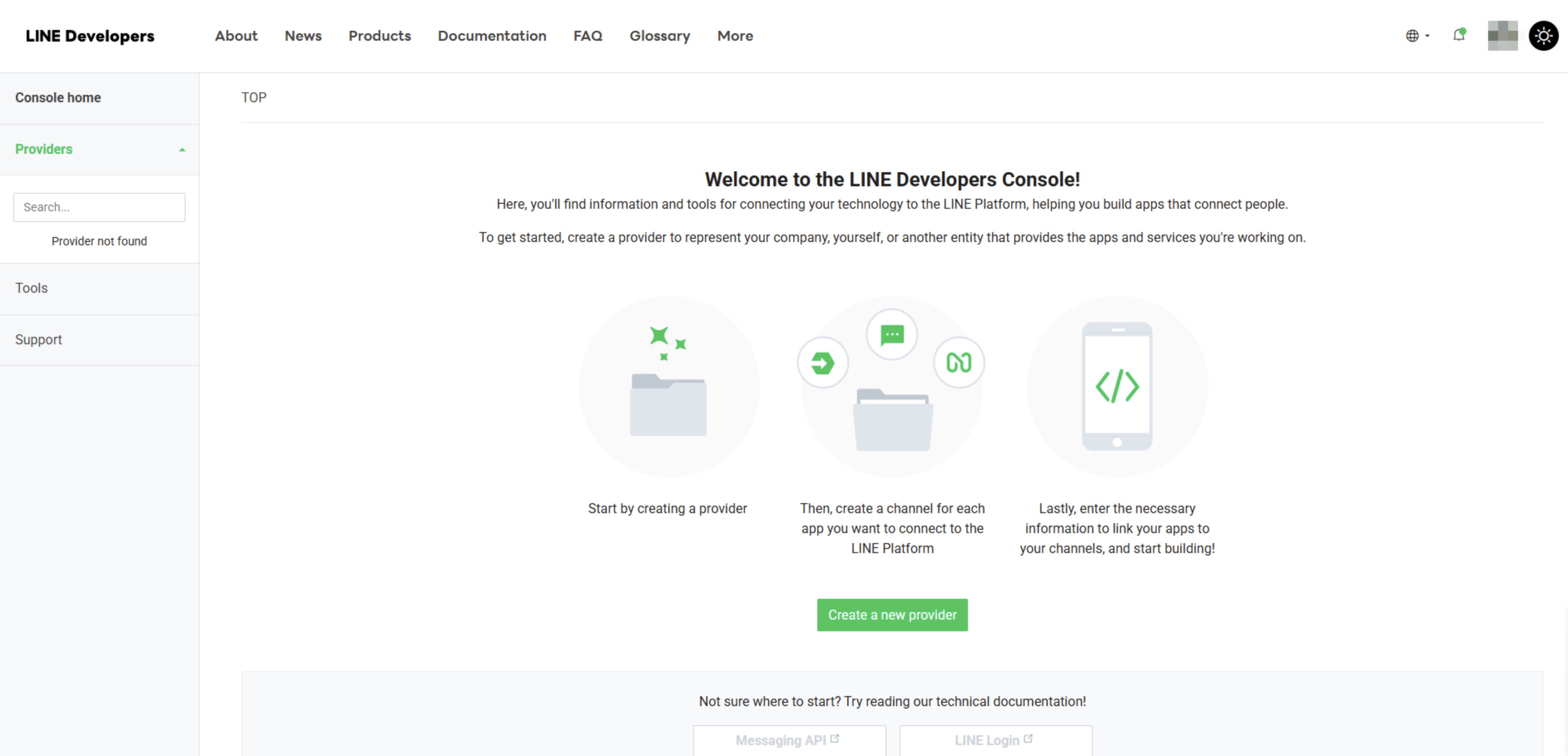 图片:Create a LINE Provider